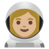 woman astronaut, medium-light skin tone